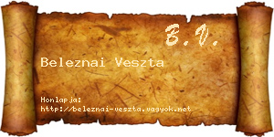 Beleznai Veszta névjegykártya